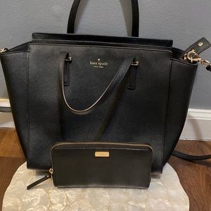 ✨Kate Spade Black Bag and Matching Wallet Set✨
